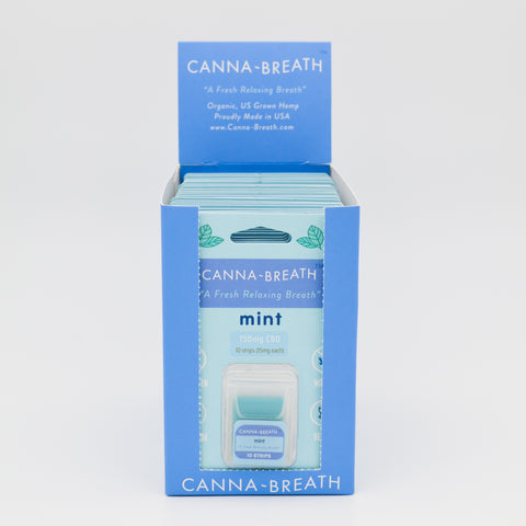 Mint CBD Breath Strips: 10 strips (15mg each) - 20 cassettes