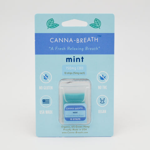 Mint CBD Breath Strips: 10 strips (15mg each)